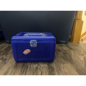 Vintage Caboodles Blue Glitter Makeup Case Y2K Retro Organizer Butterfly Latch